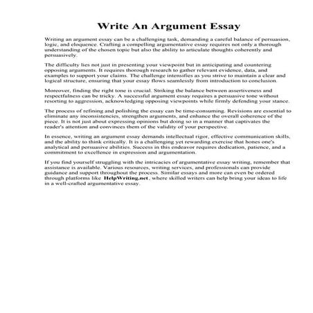 Write An Argument Essay. Argumentative Essay Examples, Structure amp; Topics ...