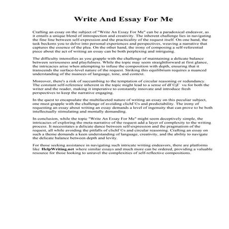 Write And Essay For Me. College of Saint Mary