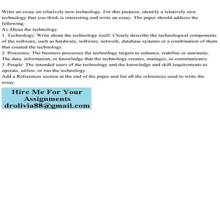 Write an essay on relatively new technology. For this purpose, ident.pdf