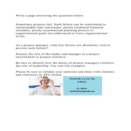 Write a page answering the questions below.Sometimes projects .docx