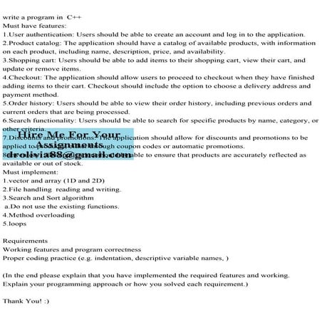 write a program in  C++Must have features1.User authentication.pdf