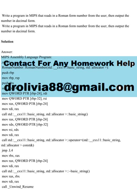 Write a program in MIPS that reads in a Roman form number from th.pdf