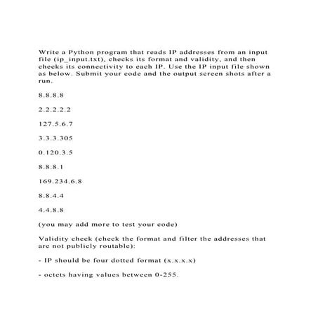 Write a Python program that reads IP addresses from an input fil.docx image.