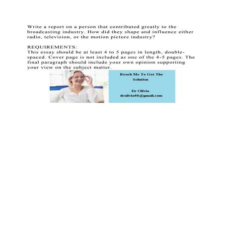 Write a report on a person that contributed greatly to the broadcast.docx