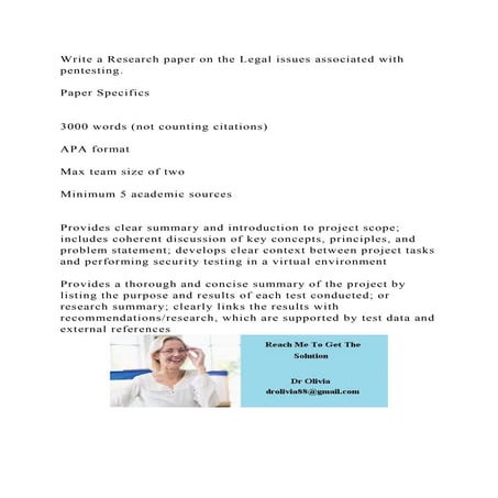 Write a Research paper on the Legal issues associated with pentestin.docx