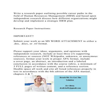 Write a research paper outlining possible career paths in the field .docx