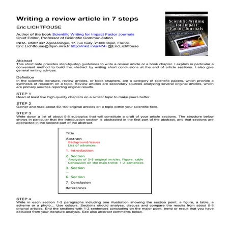 Writing a review article in 7 steps