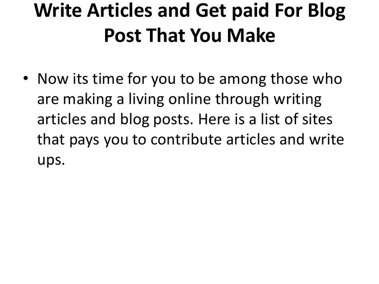 Paid article writing