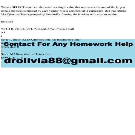 Write a SELECT statement that returns a single value that represents.pdf