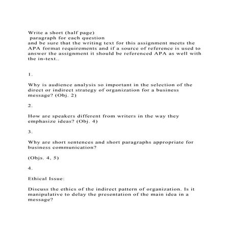 Write a short (half page) paragraph for each question and be s.docx