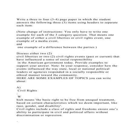 Write a three to four (3-4) page paper in which the student answer.docx