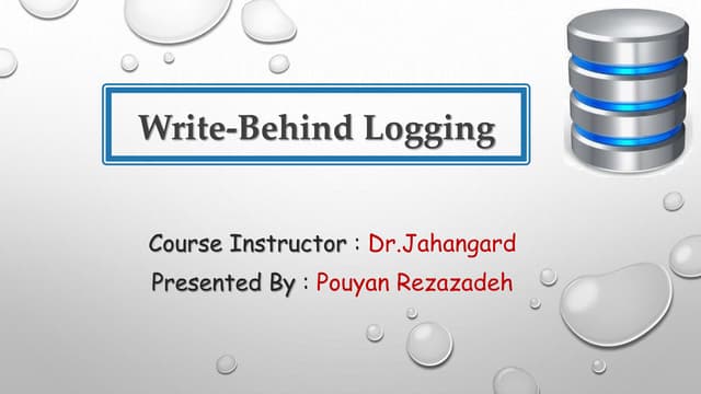 Write behind logging