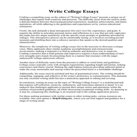 Write College Essays