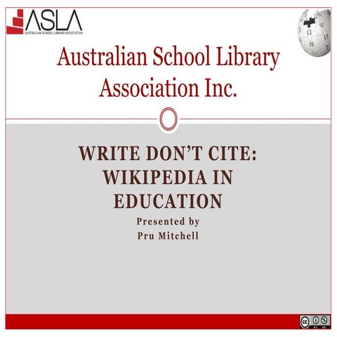 Write don't cite: Wikipedia in education