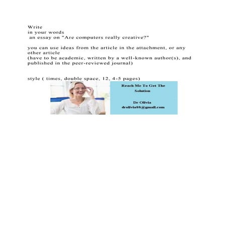 Write in your words an essay on Are computers really creative.docx