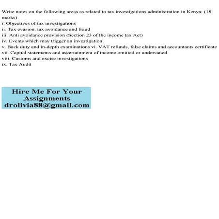 Write notes on the following areas as related to tax investigations .pdf