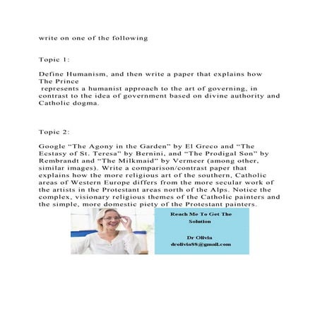 write on one of the following Topic 1Define Humanism, and.docx