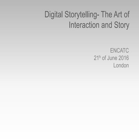 ENCATC Digital Storytelling Masterclass