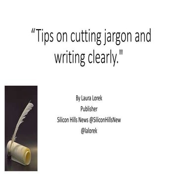 Tips on Cutting Jargon and Writing Clearly 