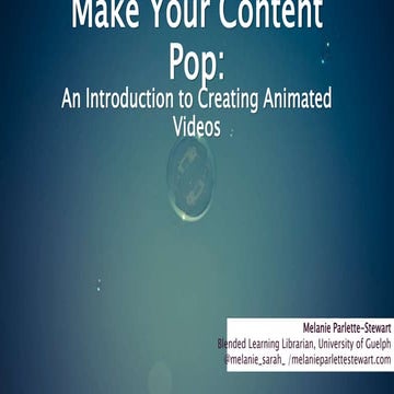 Writers Workshop 2015: Make Your Content Pop: An Introduction to Creatinganim...