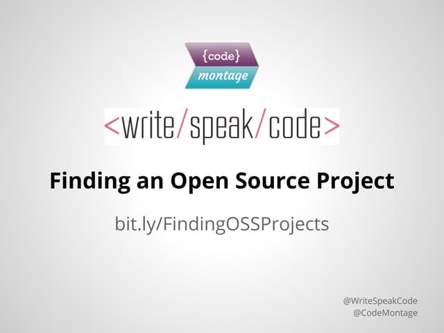 Write speakcode   finding an open source project