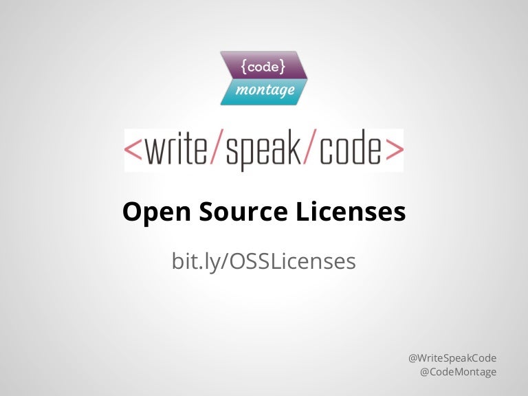 Write/Speak/Code Open Source Licenses