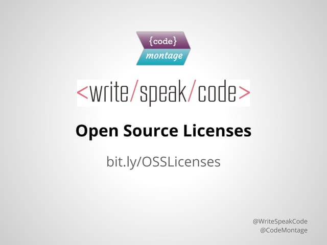 Write/Speak/Code | Open Source Licenses