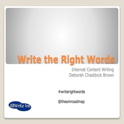 Write the Right Words for the Internet - AllWrite Ink