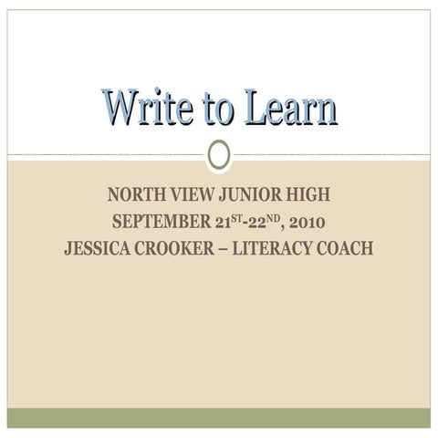 Write to Learn