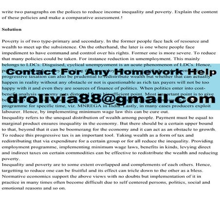 write two paragraphs on the polices to reduce income inequality and .pdf