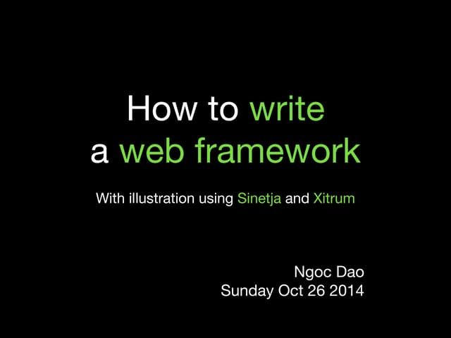 How to write a web framework