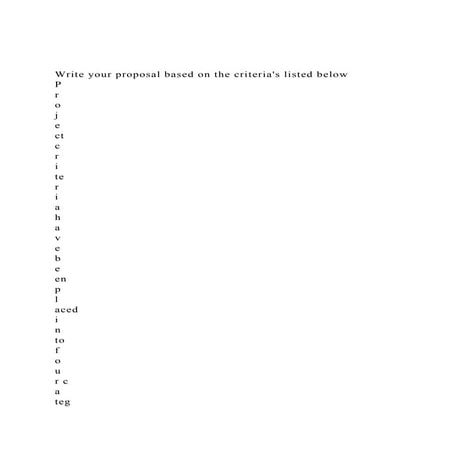 Write your proposal based on the criterias listed below Pr.docx