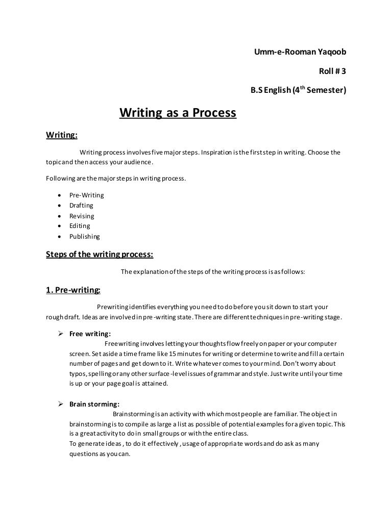 Writing as a process