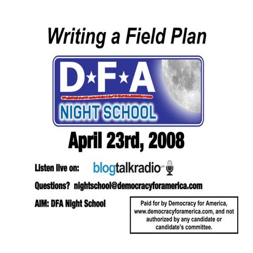 Writing A Field Plan Part 1