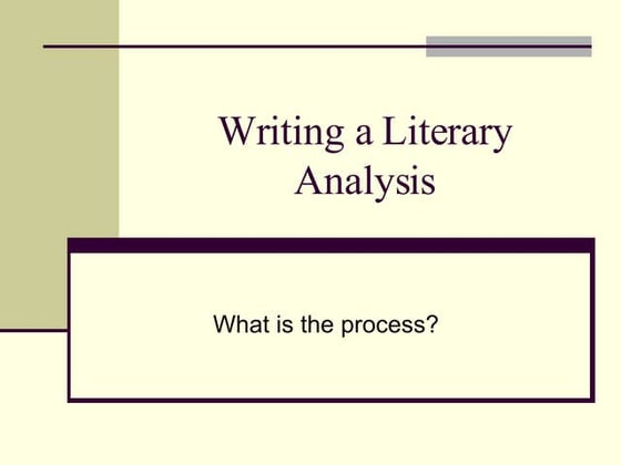 Literary analysis outline | PDF