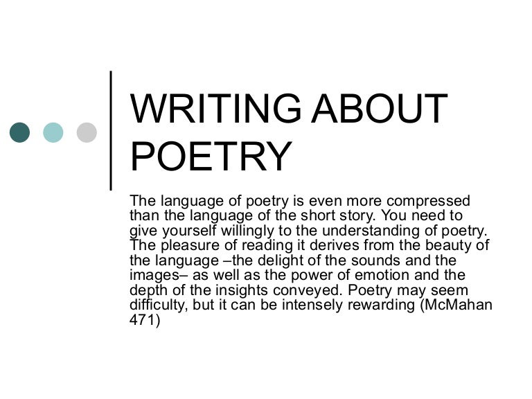 Writing About Poetry