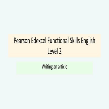 FS English Level 2 – April 15, 2023 (Writing : Articles).