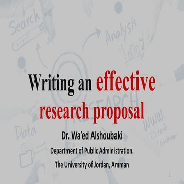 Writing an effective research proposal