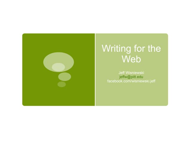 Writing for the Web