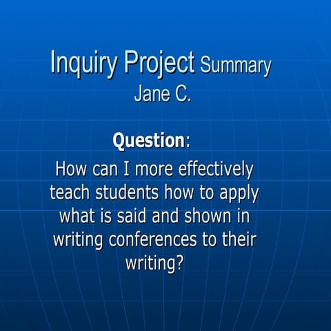 Writing Conferences    Jane C 2006