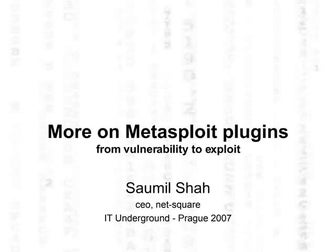 Writing Metasploit Plugins