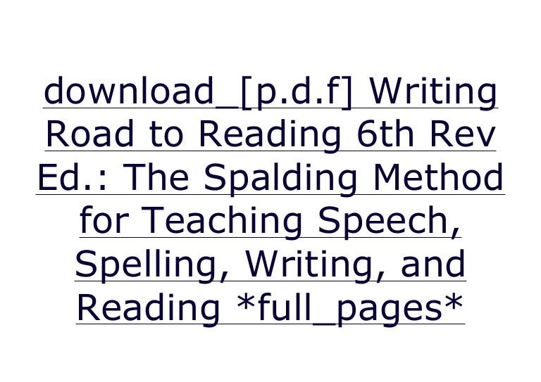 download_[p.d.f] Writing Road to Reading 6th Rev Ed. The Spalding Me…