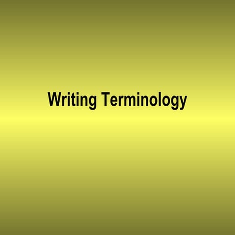 Writing Terminology