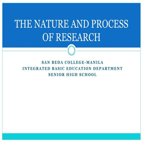 Nature and Process of Research