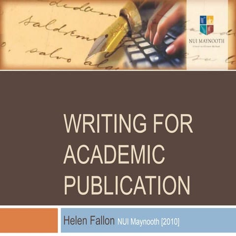 Writing for Academic Publication