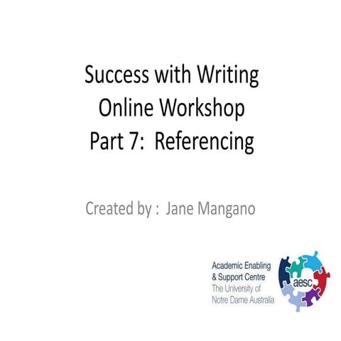 Writing 7 referencing