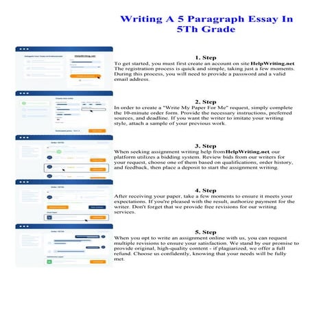 Writing A 5 Paragraph Essay In 5Th Grade