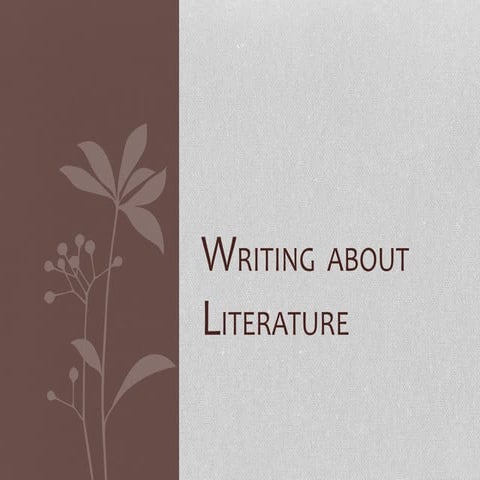 Writing about literature
