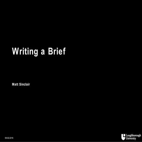 Writing a Design Brief