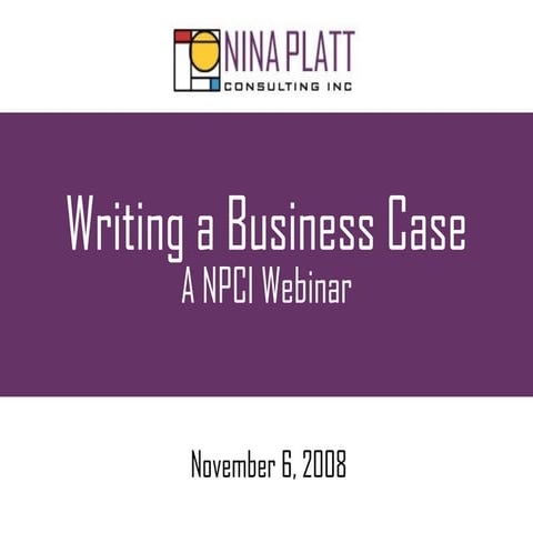 Writing a business case 